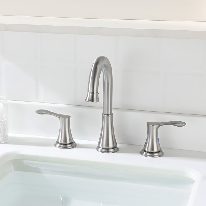 Parlos Home Widespread Bathroom Faucet with Drain Assembly & Reviews